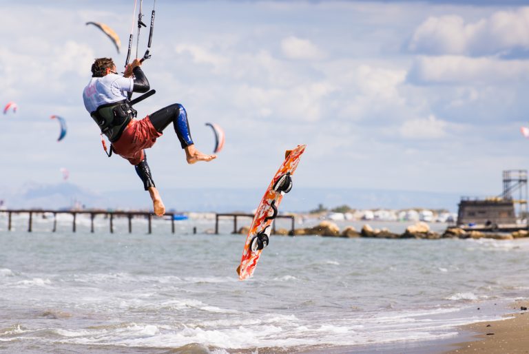 Beauduc, spot de skysurf ambiance nature.