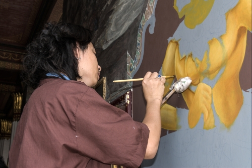 Retauration de peinture murale Wat Phra Kaew-Bangkok (REP016_B11925)